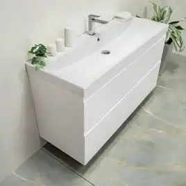 Тумба с раковиной AVS Гармония 120 белая, 2 ящика, N821-07-1200WG-02-1210-WG