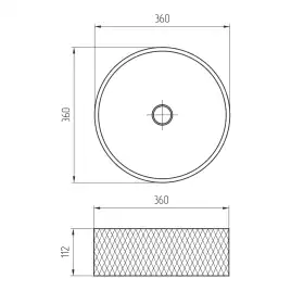 Раковина AVS Диаманд 36x36 горный хрусталь