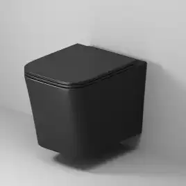 Подвесной унитаз Grossman GR-4441BMSQ безободковый, смыв торнадо, Черный матовый