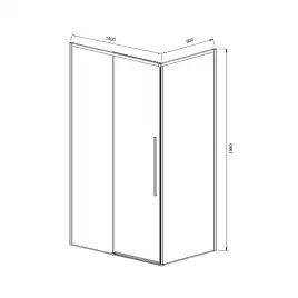 Душевой уголок Vincea Slim-N 140х90 VSR-4SN9014CLGM, дверь раздвижная, профиль вороненая сталь, стекло прозрачное