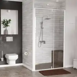 Душевая дверь WasserKRAFT Neime 19P 120 см, 19P05, профиль Белый, стекло Прозрачное