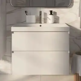Тумба с раковиной AVS Гармония 80 SL белая, K821-07SL-800WG-217-800WG