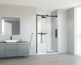 Душевая дверь Vincea Como Soft 110 VDS-1CS110CLB, раздвижная, профиль черный, стекло прозрачное