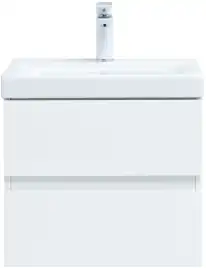 Тумба под раковину Aquanet Беркли 50 белый глянец (2 ящика) 302347