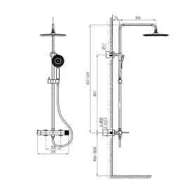 Душевая система AVS Pulse 811-051-BG, брашированное золото