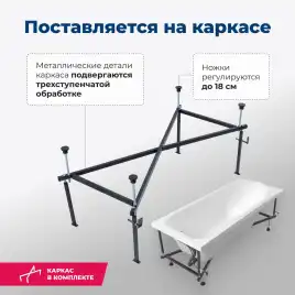 Акриловая ванна Aquanet West 160x70, 205564