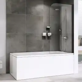 Шторка для ванны Abber Ewiges Wasser 80 см, AG52080B, профиль Черный, стекло Прозрачное