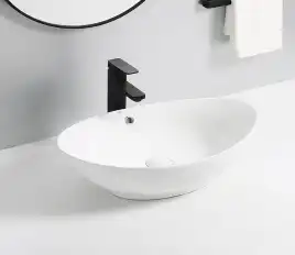 Раковина накладная CeramaLux 590х385х190 9019, цвет Белый