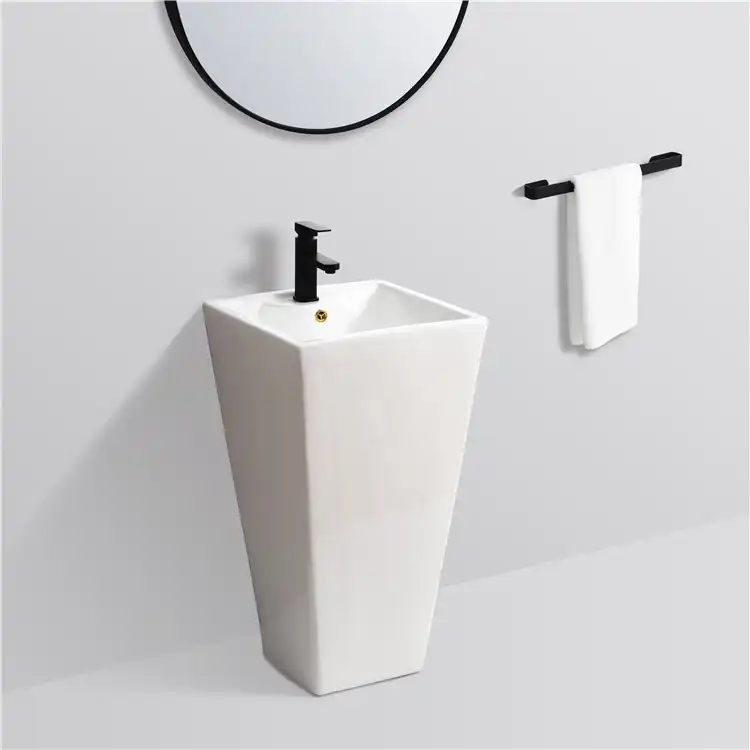 Раковина CeramaLux NB145 475х475х840 Напольная цвет Белый фото 1