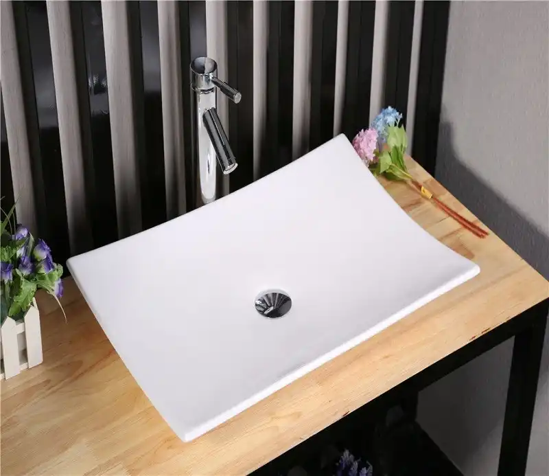 Раковина накладная CeramaLux 600х390х100 78123А, цвет Белый фото 1