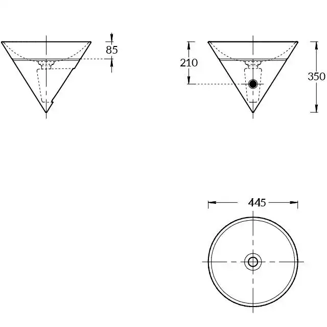 Раковина Kerama Marazzi CONO встраиваемая сверху 44, белая глянцевая, CO.wbi.44 фото 6