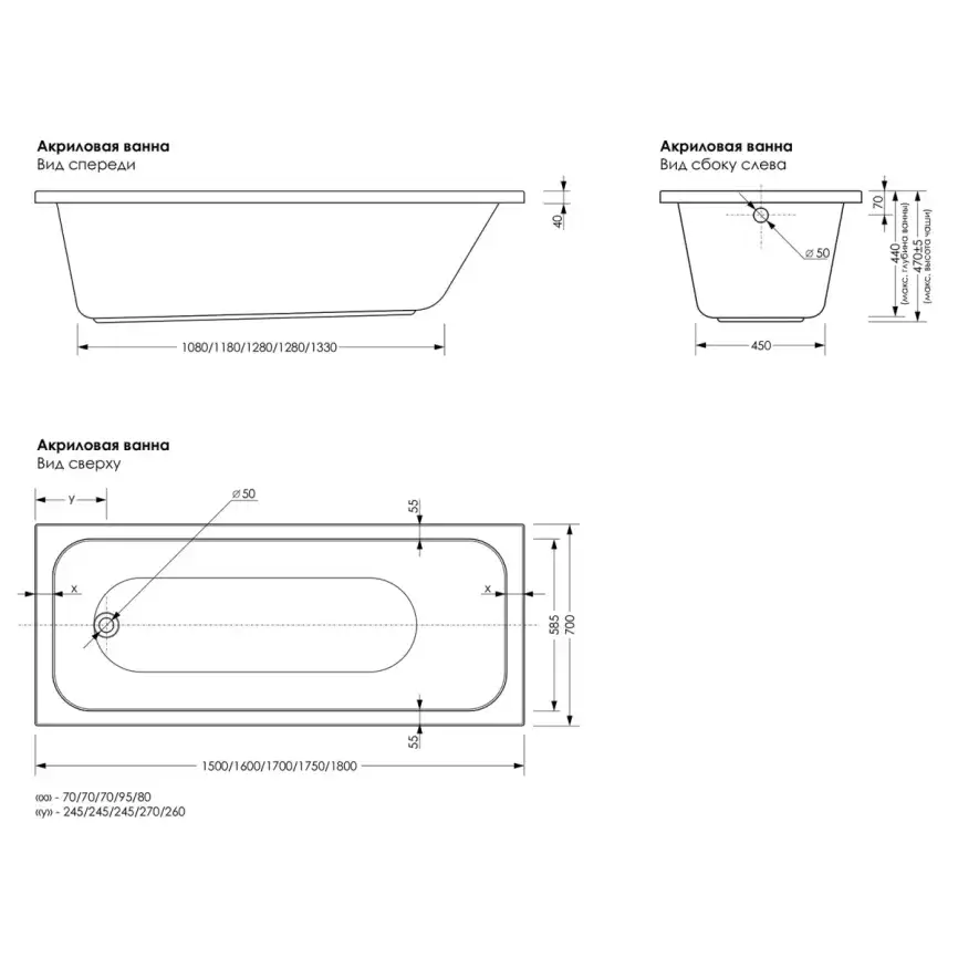 Акриловая ванна Azario Annabella 170х70 фото 6