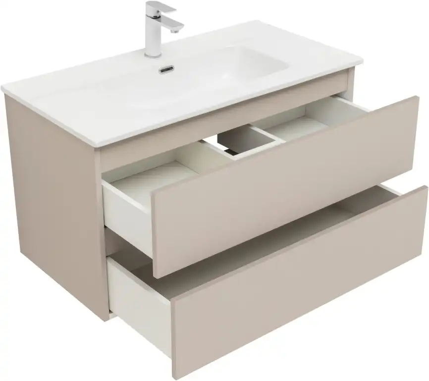 Тумба под раковину Aquanet Вега 2.0 90 бежевый, подвесная, 337944 фото 10