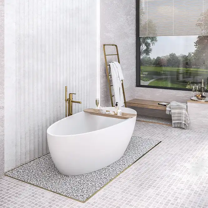 Ванна из литьевого мрамора  Aqua de Marco Calipso 165х82х52 1165WCAL_GEL, Белая фото 4