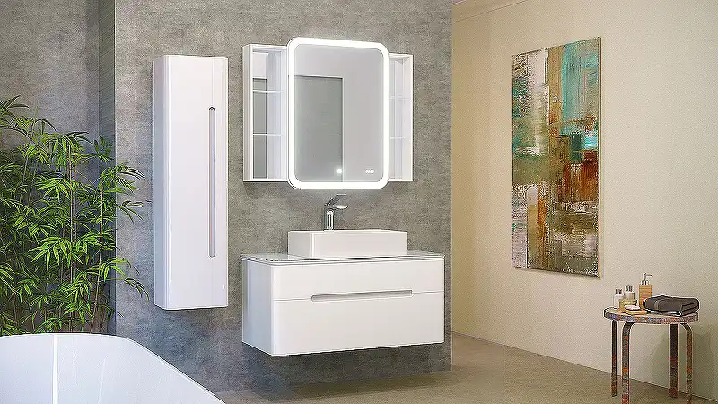 Тумба под раковину Jorno BOSKO 100 Bos.01.100/P/W Белая фото 10