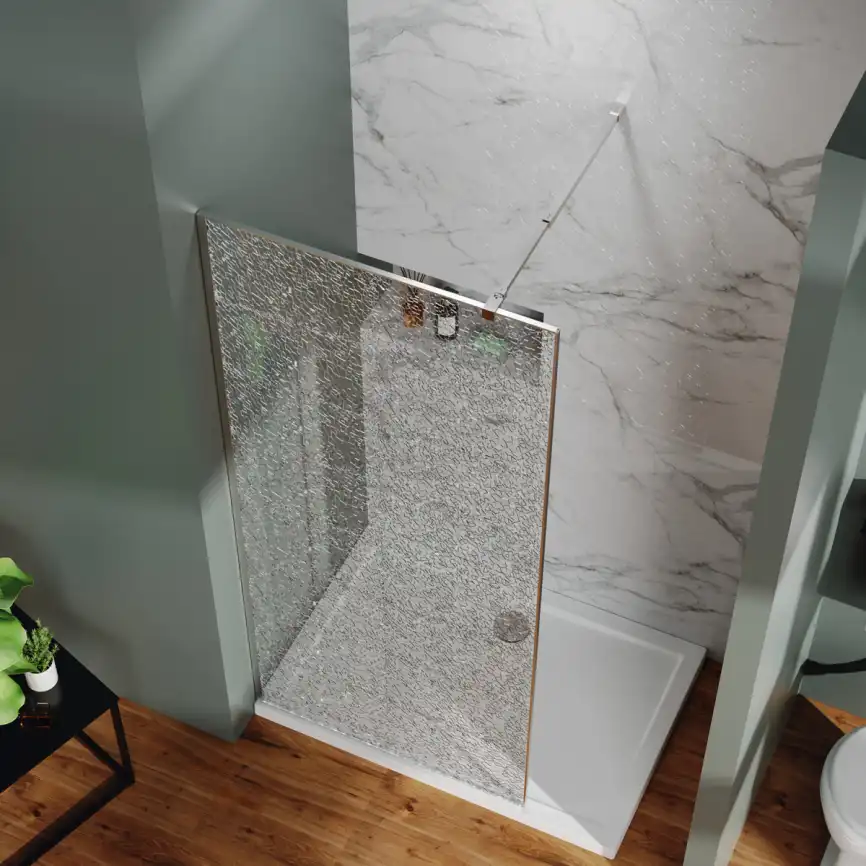 Душевая перегородка Azario Walk-in 120 AZ-275-120-CH-CBR стекло 13 мм с узором 