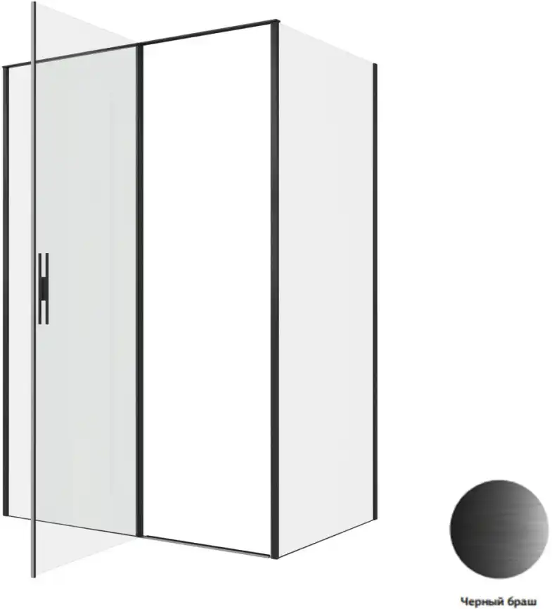 Душевой уголок Allen Brau Priority 140x90 3.31036.BBA + 3.31045.BBA черный браш фото 5