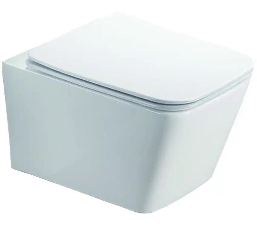 Подвесной унитаз Azario Nova AZ-2216 SP безободковый, с сиденьем микролифт, Белый глянцевый фото 1