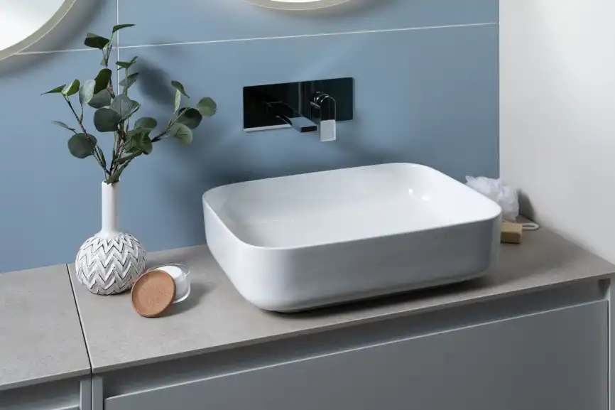 Раковина накладная Aquanet SOUL-1 50х40х13,5 прямоугольная, Белая глянцевая фото 7