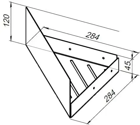 Полка Aquanet Магнум Н 28x28 черная матовая, угловая, 341536 фото 2