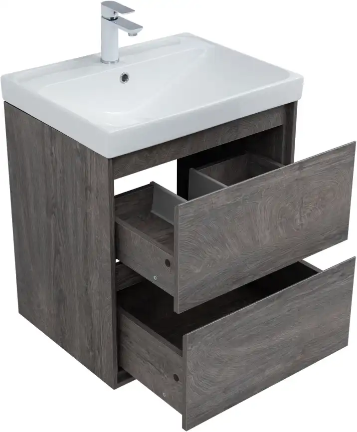 Тумба под раковину Aquanet Милан 60 дуб рошелье, подвесная, 336372 фото 12