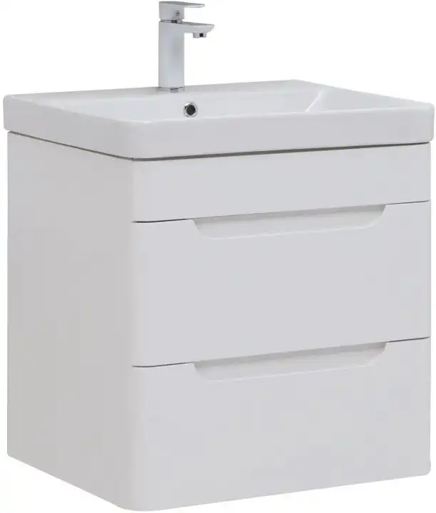 Тумба под раковину Aquanet София 60 белый глянец (2 ящика) 288905 фото 1