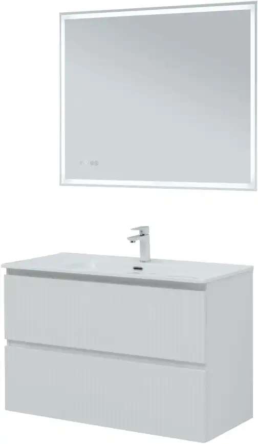 Тумба под раковину Aquanet Джейн 2.0 100 белый сатин фото 4