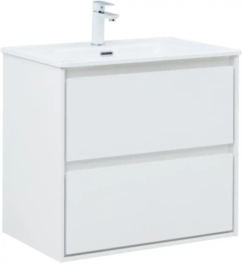 Тумба под раковину Aquanet Милан 70 белый глянец, подвесная, 336368 фото 1