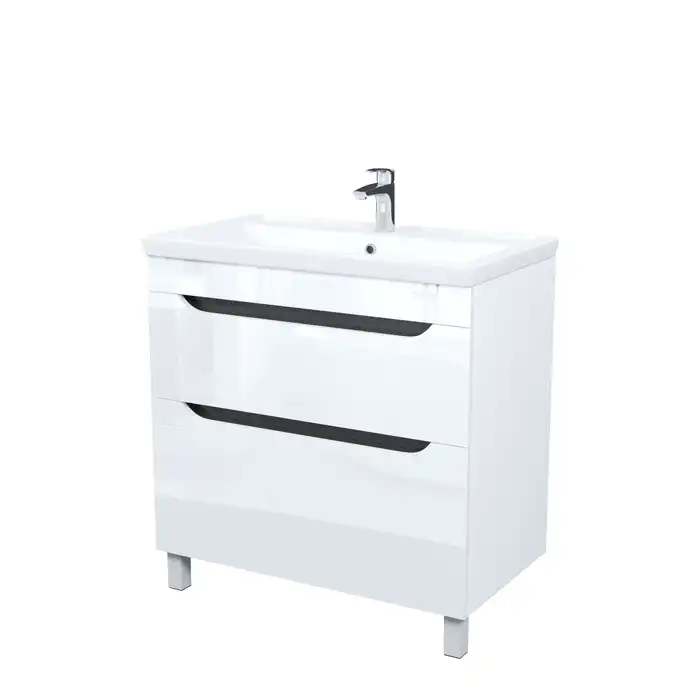 Тумба с раковиной IDDIS Ray 80, напольная, Белая, RAY80WFi95K фото 1