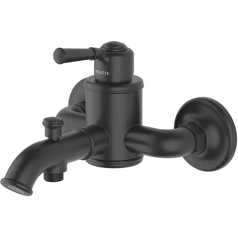 Смеситель для ванны Aquatek Классик AQ1540MB, однорычажный, с коротким изливом, Черный матовый фото 1