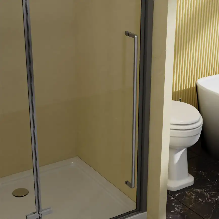 Душевая дверь Vincea Slim-N 100 VDPH-5SN100CLGM, распашная, профиль вороненая сталь, стекло прозрачное фото 3