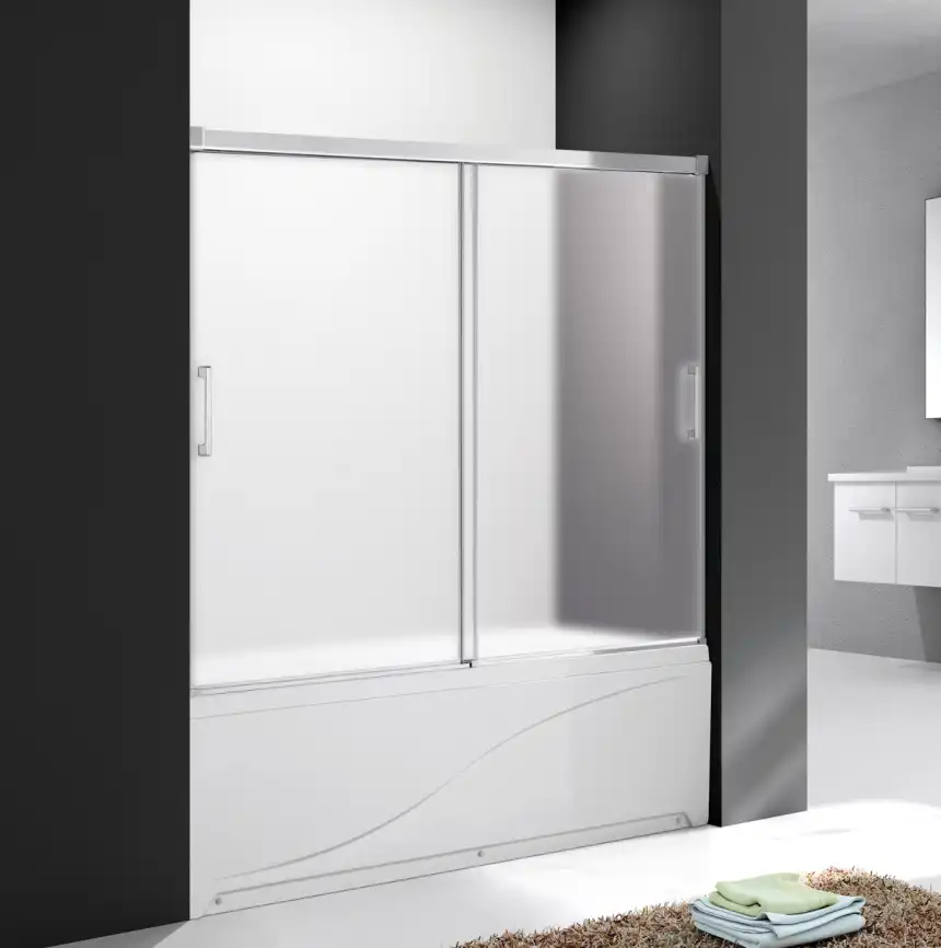 Шторка для ванны Cezares TANDEM-SOFT 170 см, TANDEM-SOFT-VF-2-170/145-P-Cr, профиль Хром, стекло Рифленное фото 1