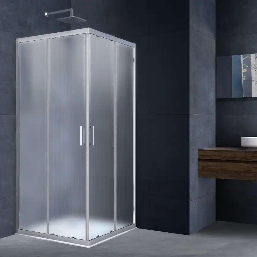 Душевой уголок Vincea Rapid 100х100 VSS-3R90/10MT, профиль хром, стекло Рифленное фото 1