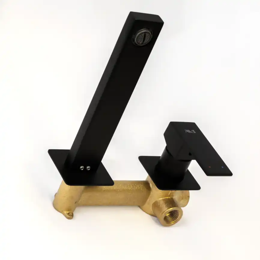 Смеситель для раковины AVS Cube 811-202-MB встраиваемый, с внутренней частью, черный матовый фото 5