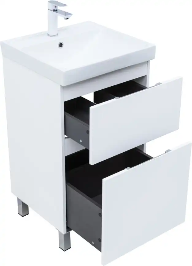 Тумба под раковину Aquanet Алвита New 50 напольная, белый матовый, 344131 фото 4