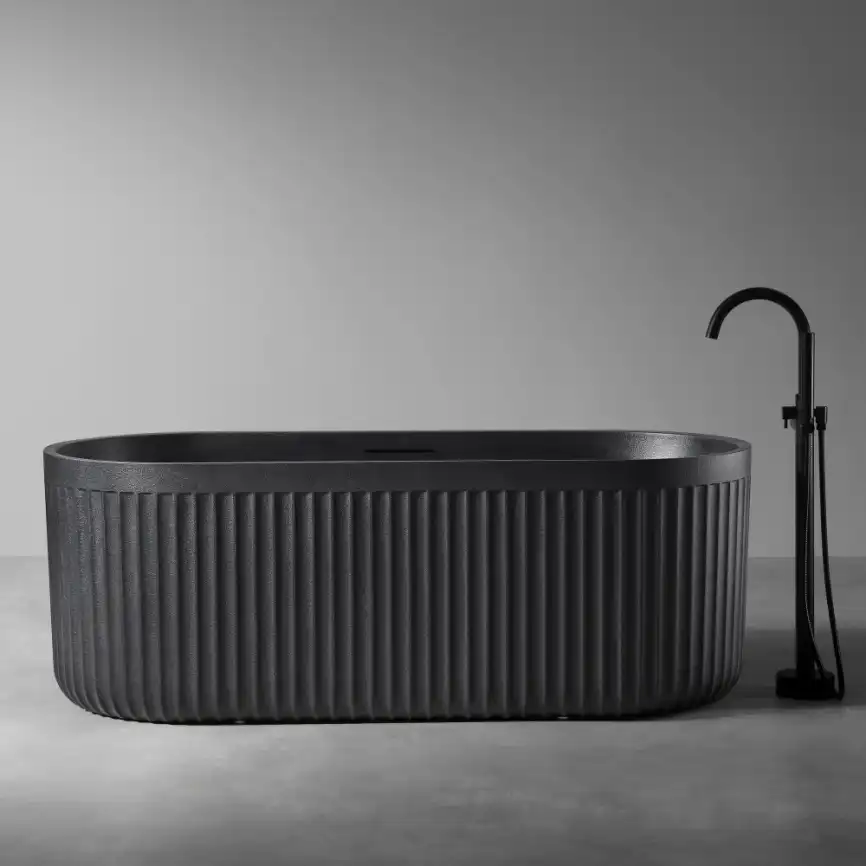 Ванна  Abber Stuttgart 170х75 AM9925B из искусственного камня, Черная матовая фото 1