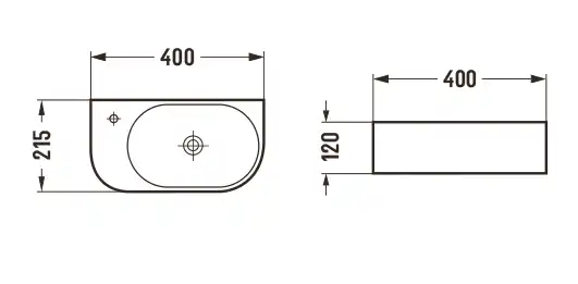 Раковина Ceramalux 78204RB 400х215х120 Подвесная цвет Черный фото 2