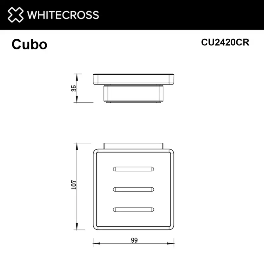 Мыльница Whitecross CUBO chrome, CU2420CR, Хром фото 2