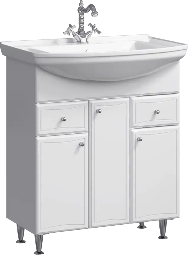 Тумба с раковиной напольная Aqwella Barcelona 85 см, BA0108K, цвет Белый фото 1