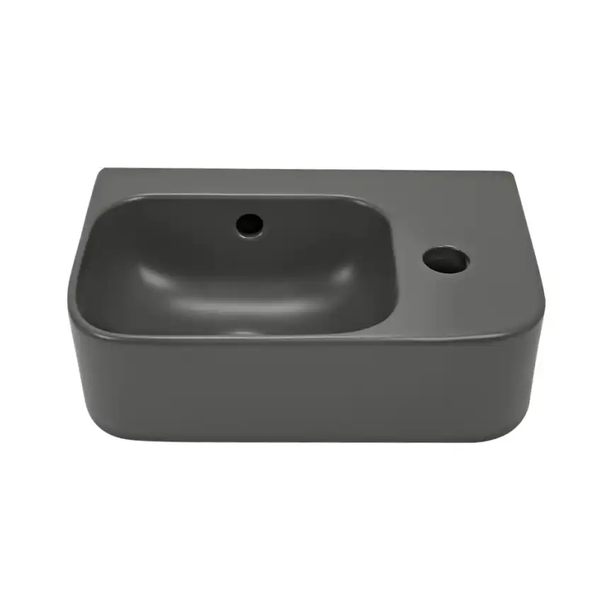 Рукомойник AVS Грэйс 37x25 L, темно-серый матовый фото 2