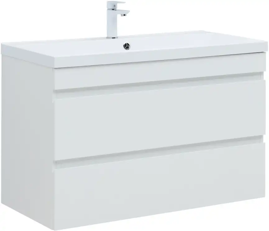 Тумба под раковину Aquanet Нота New 100 белый глянец 335420 фото 1