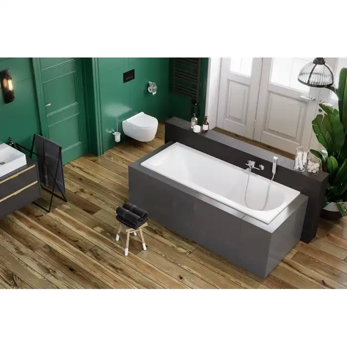 Акриловая ванна Actima Aurum Slim 170х70 WAAC.AUR17WHS с тонким бортом, встраиваемая, на каркасе, Белая фото 2