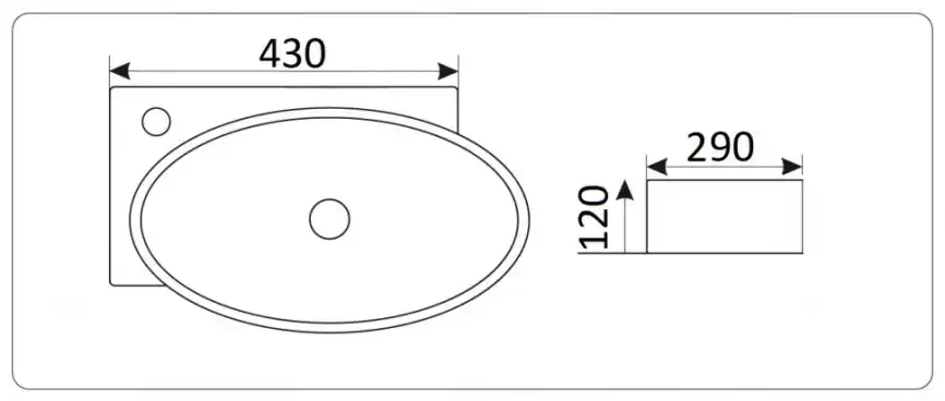 Умывальник CeramaLux 9100R 430х290х120 Подвесная цвет Белый фото 3
