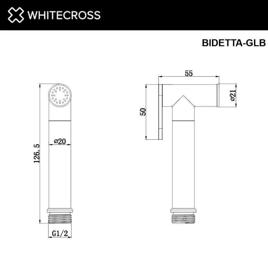 Гигиенический душ WHITECROSS Y brushed gold BIDETTA-GLB, Золото брашированное фото 3