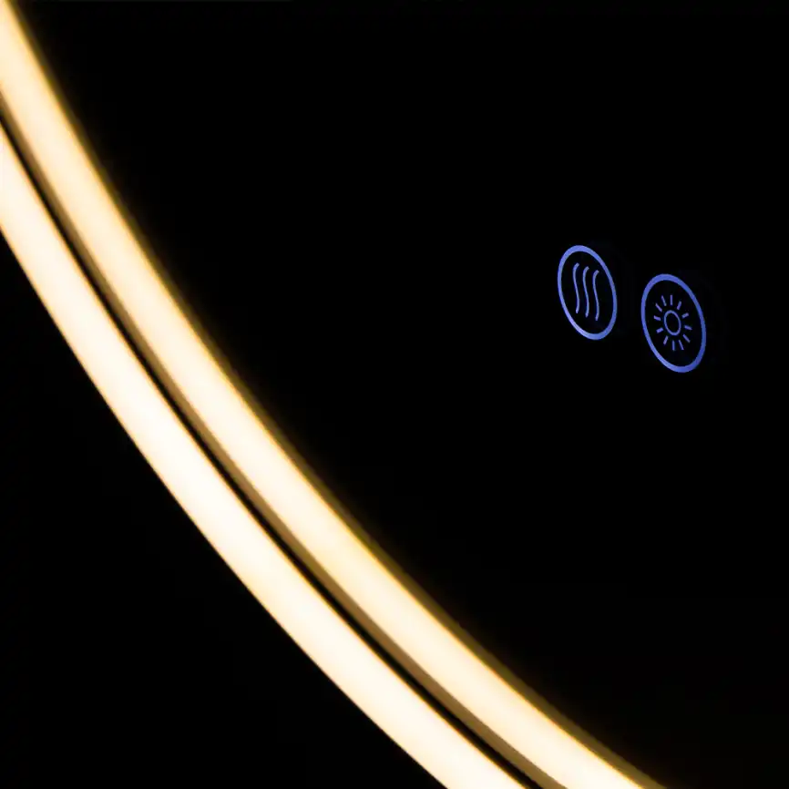 Зеркало с подсветкой AVS AZ 80 см, антипар, черное матовое фото 5