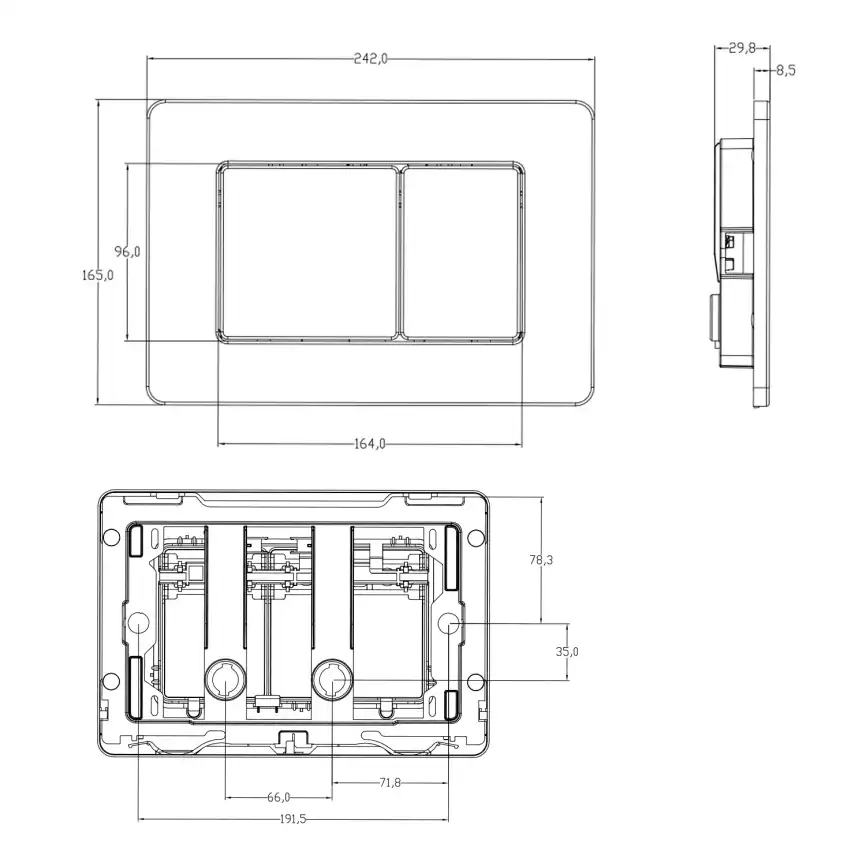 Кнопка смыва AZARIO NEW-TS AZ-SS-003-GG, Серый матовый фото 3