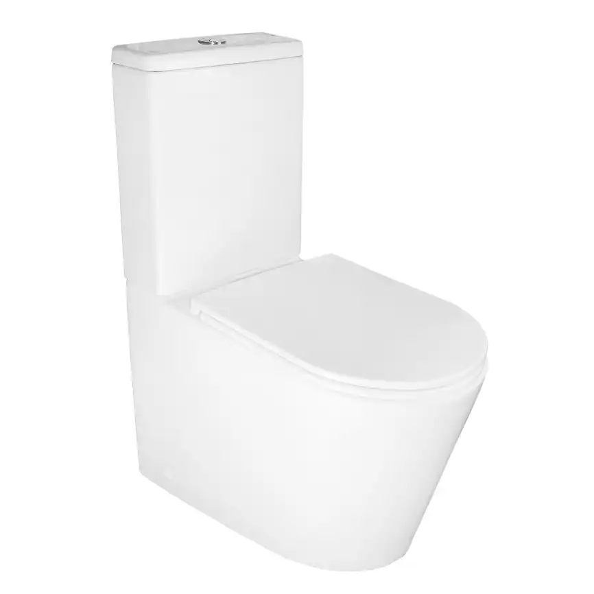 Унитаз напольный Azario Maro AZ-2125 безободковый, с бачком и сидением микролифт, Белый глянцевый фото 1