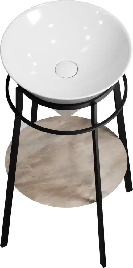 Консоль под раковину Kerama Marazzi CONO 45 см, CO.44\BLK.M напольная, Черная матовая фото 1