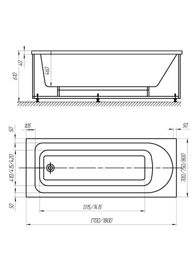 Акриловая ванна Jacob Delafon Odeon Rive Gauche 170x75, E6D366RU-00 фото 4