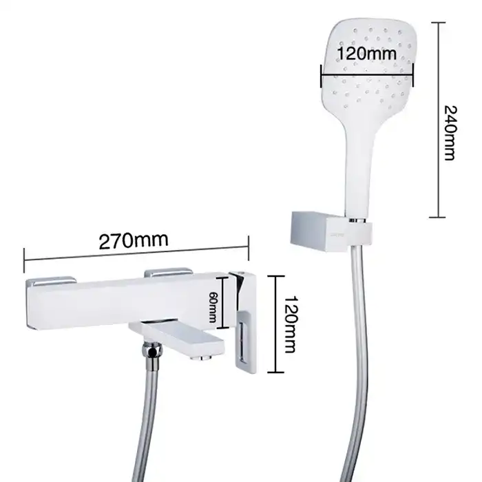 Смеситель для ванны Gappo G3217-8  с коротким изливом, Белый / Хром фото 7